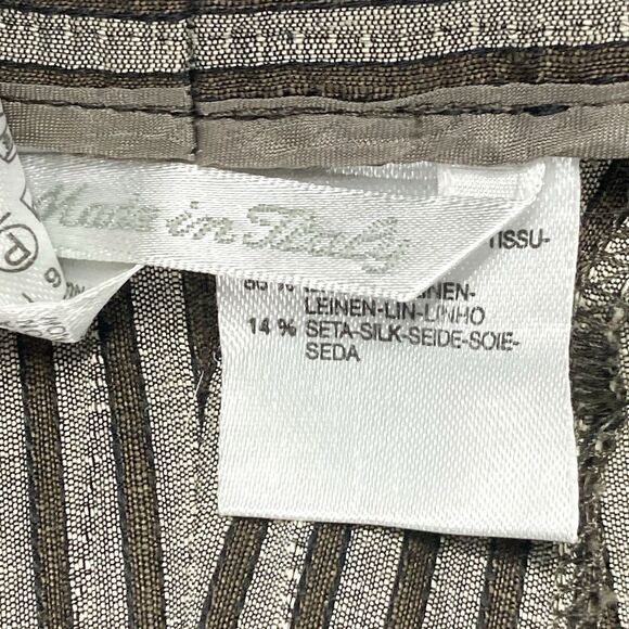 Max Mara Pants Womens Sz 2 Straight Leg Linen Silk Striped Classic Modern Career - Picture 16 of 16